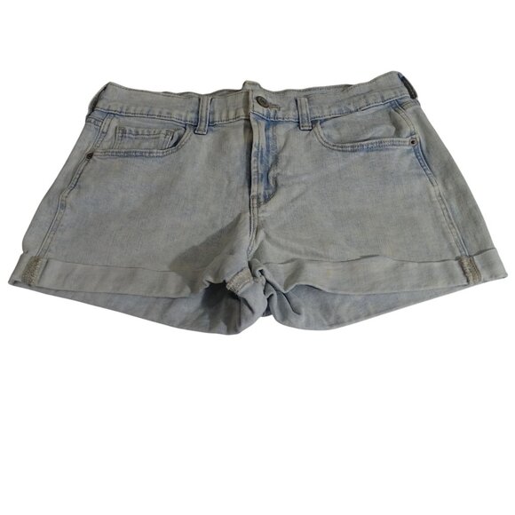 Old Navy Boyfriend Cuffed Denim Jean Shorts Women Size 6 Light Acid Wash - Picture 1 of 11